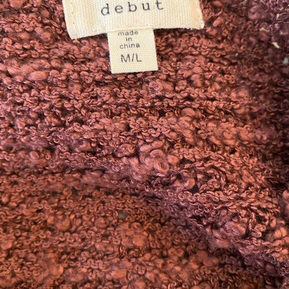 Size M/L open back woven deep dusty rose sweater Debut - Picture 6 of 7